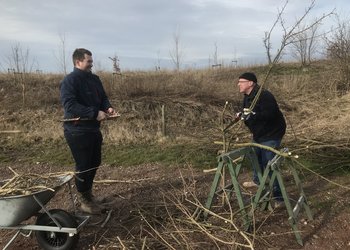 Het weer zat gelukkig mee Snoeien